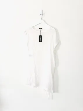 Ann Demeulemeester Georgia White Sheer Silk Side Tie Dress