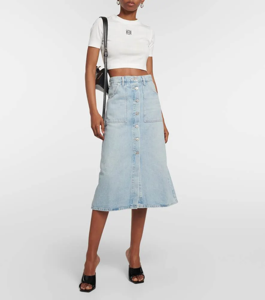 Anouk high waist denim midi skirt CITIZENS OF HUMANITY, blue
