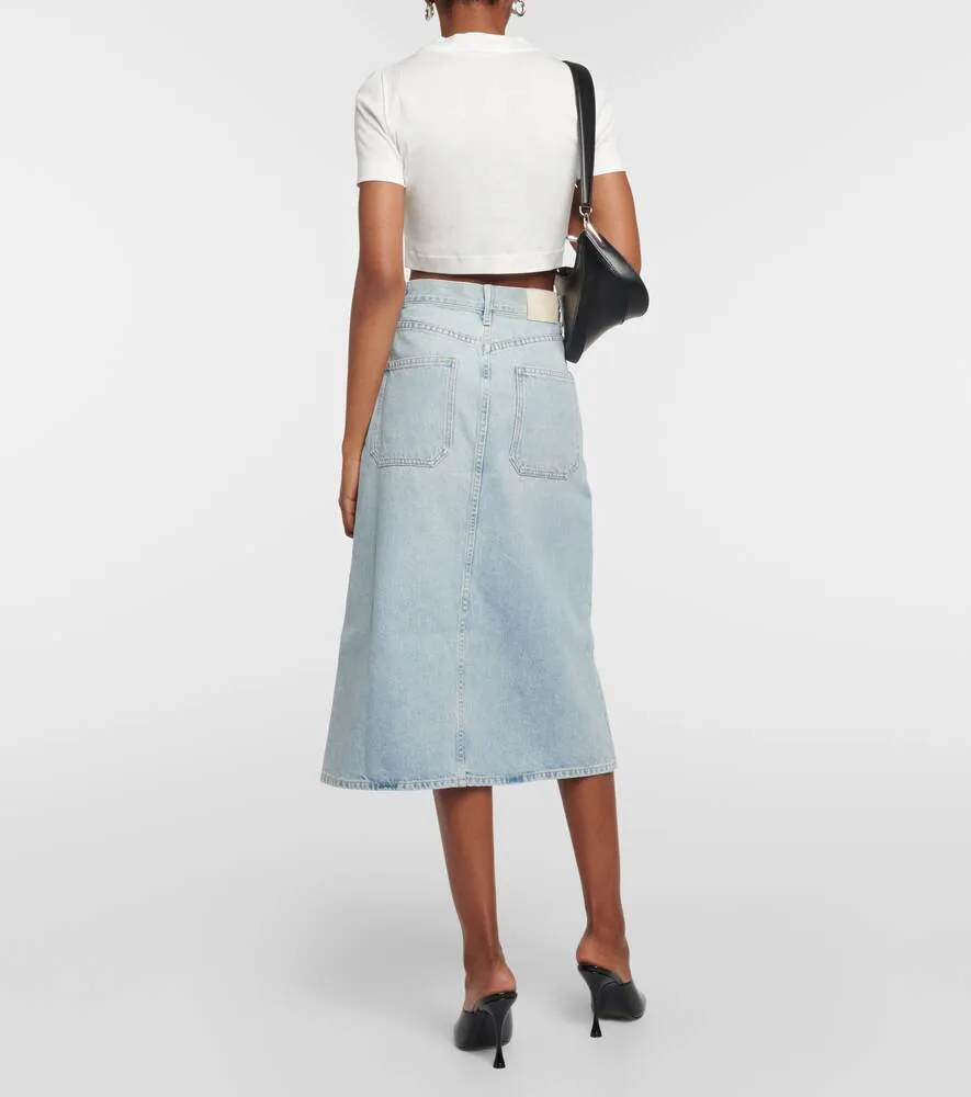 Anouk high waist denim midi skirt CITIZENS OF HUMANITY, blue