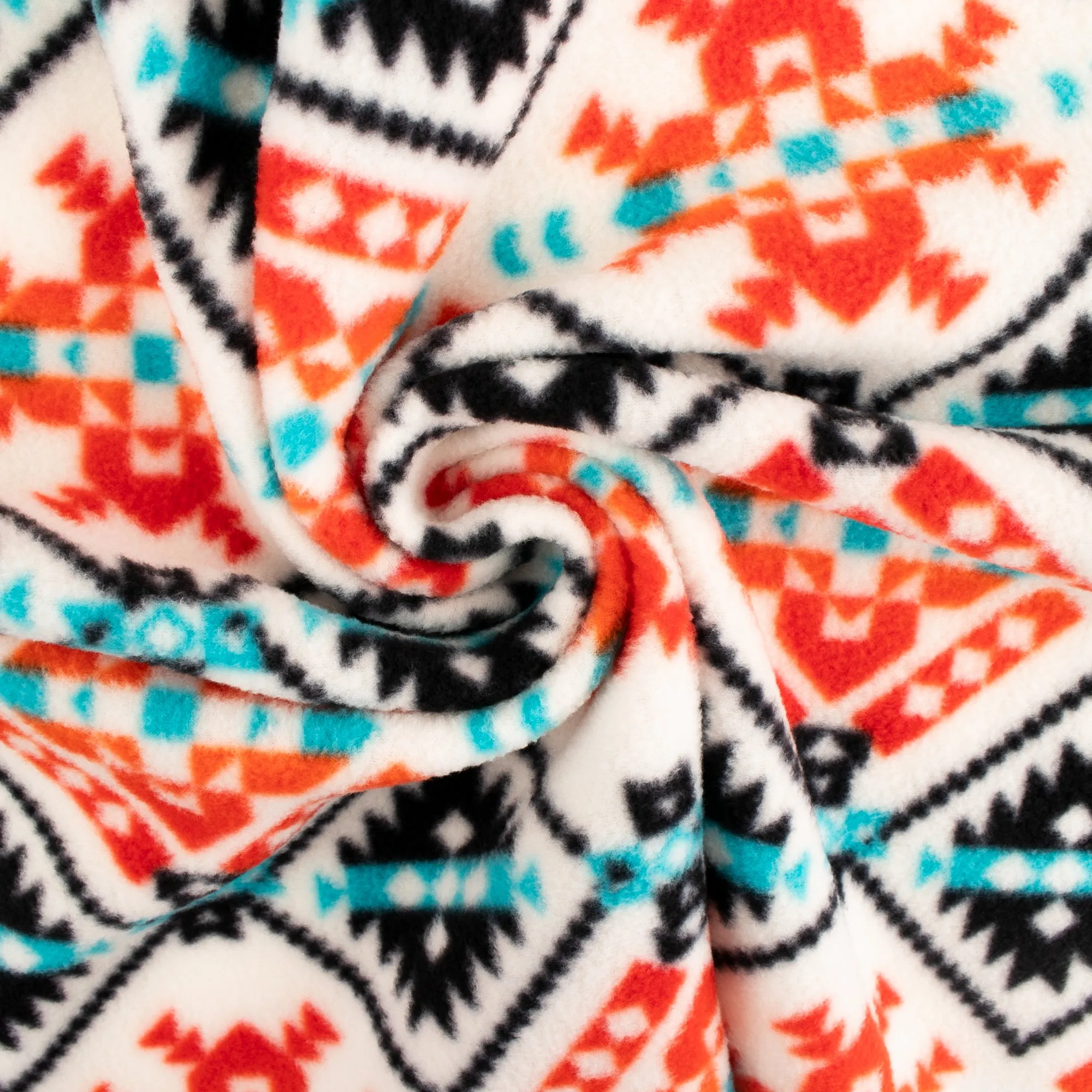 Anti-Pill Fleece Print - SLIPPY - Diamonds - White