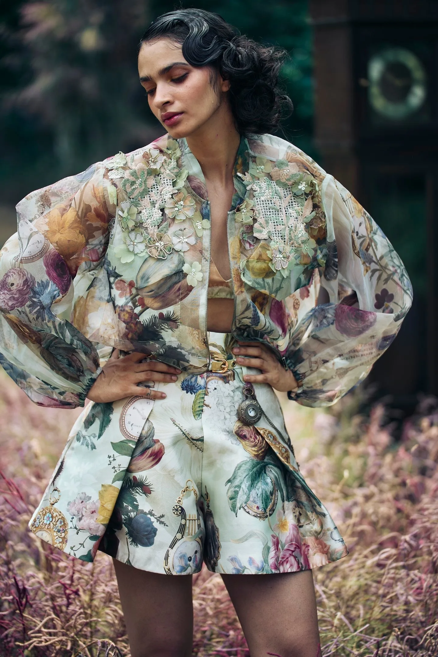 Antiquity Embellished Bomber Jacket Set