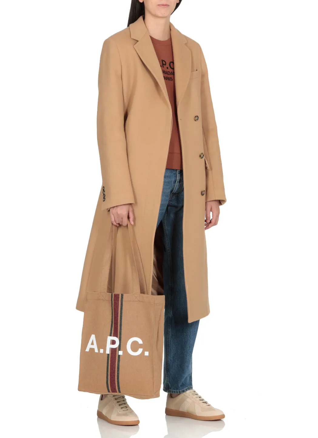 A.P.C. Lou Logo Print Tote Bag