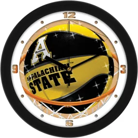 Appalachian State Mountaineers Wall Clock - Basketball Slam Dunk