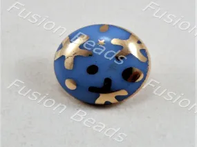 Aqua Blue Starfish UV Metallic Finsih Button