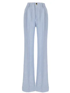 Aqua Blue Tweed Bouclé Pants