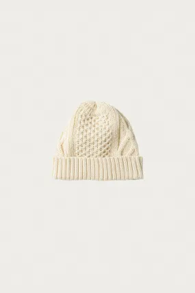 Aran Cable Watch Cap - Ivory
