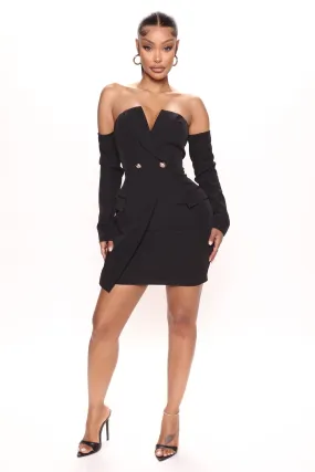 Aretta Blazer Dress - Black