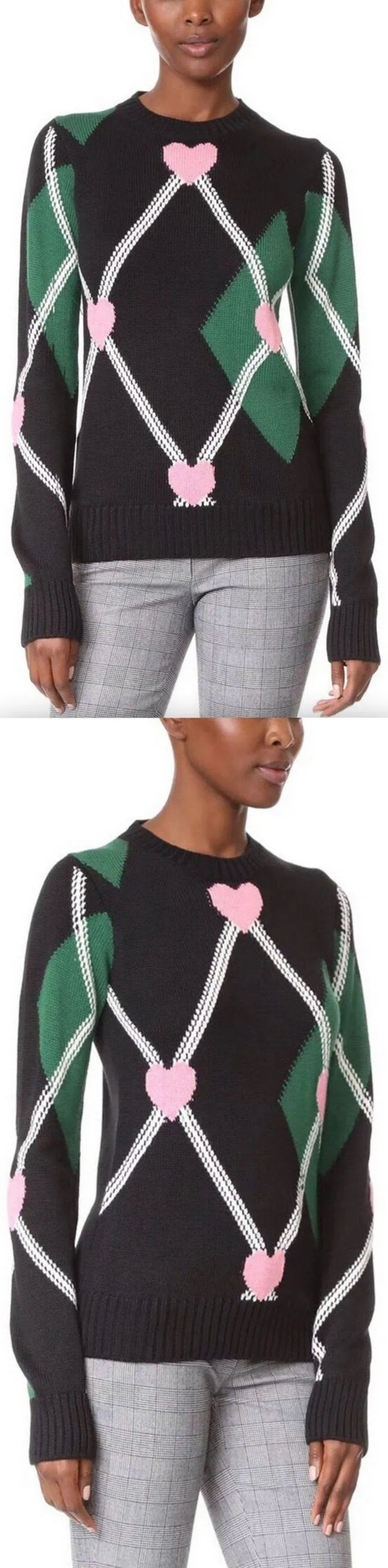 Argyle Heart Knitted Jumper