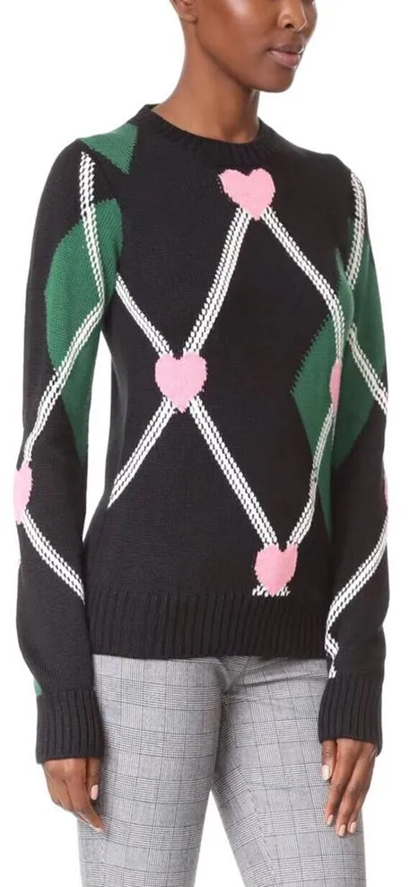 Argyle Heart Knitted Jumper