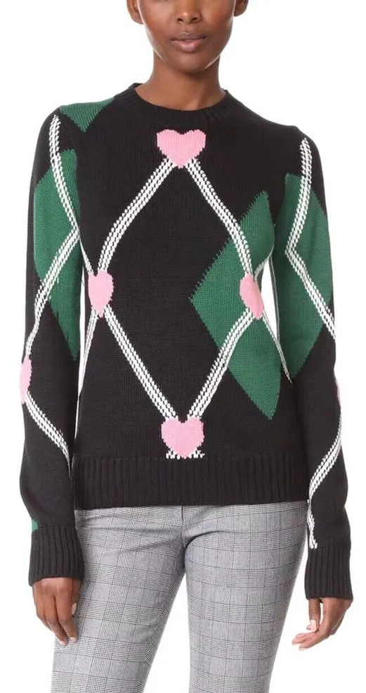 Argyle Heart Knitted Jumper