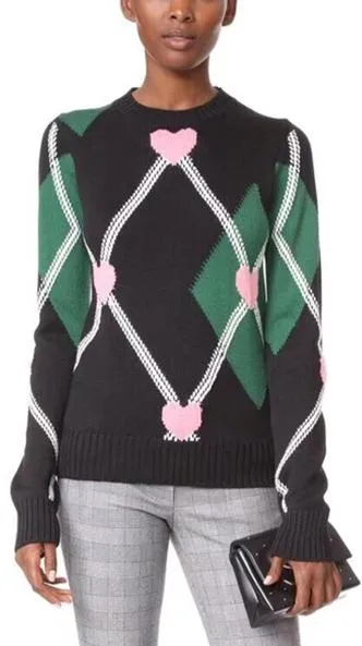 Argyle Heart Knitted Jumper
