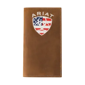 Ariat American Flag Logo Aged Bark Rodeo Wallet A35547217