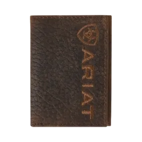 Ariat Bullhide Brown Embroidered Trifold Wallet A3554402