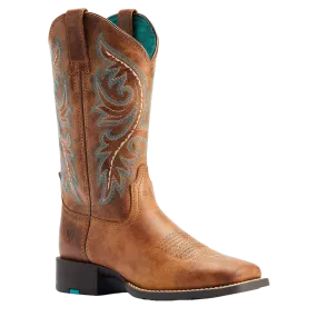 Ariat Ladies Round Up Back Zip Desert Sand Tan Western Boots 10044432