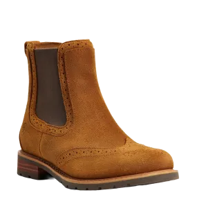 Ariat Ladies Wexford Brogue Waterproof Honey Brown Booties 10040384