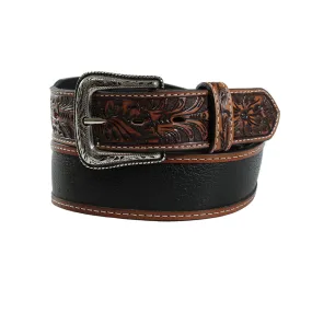 Ariat Mens Embossed Tab Black Belt