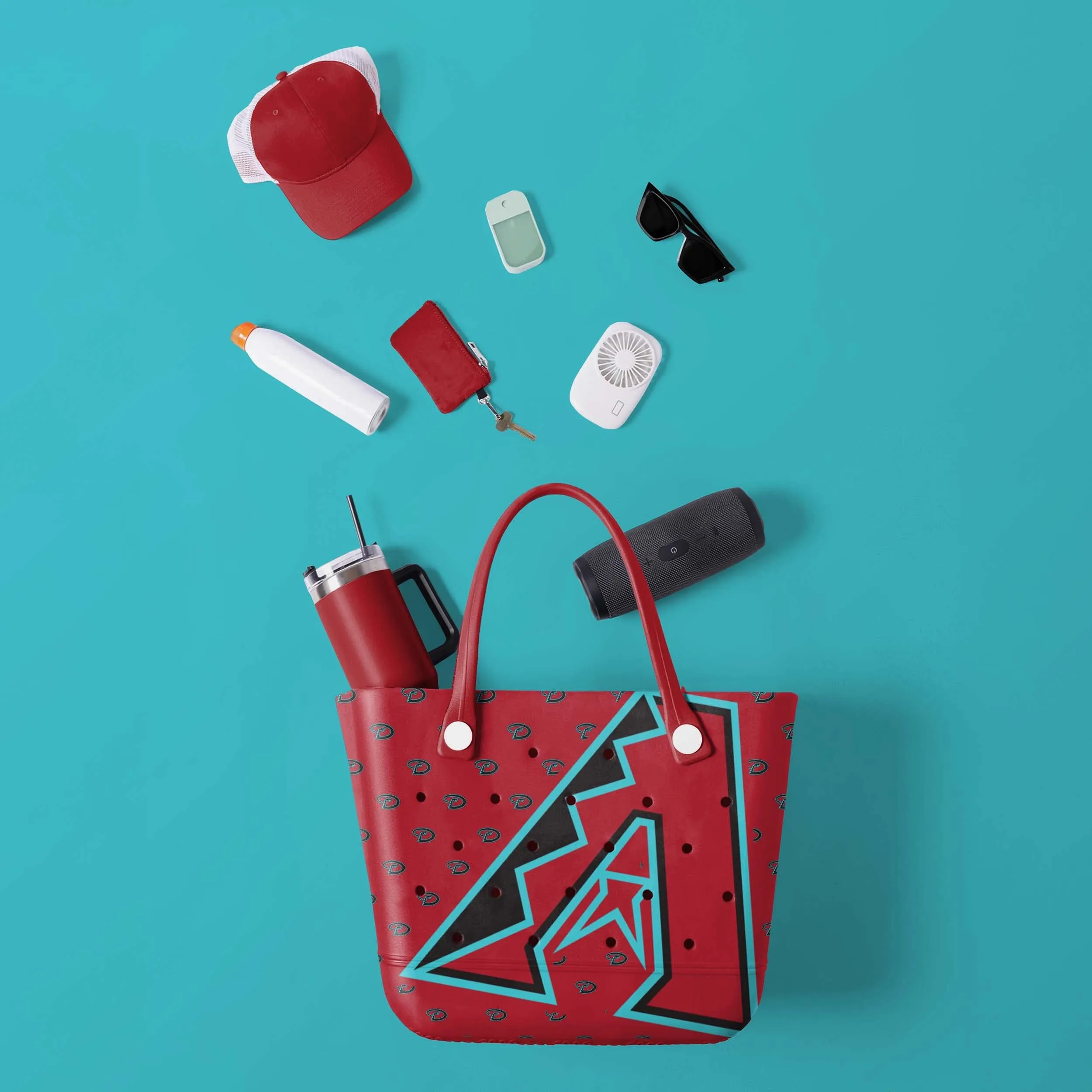 Arizona Diamondbacks MLB Big Logo Mini Print Tailgate Tote Bag (PREORDER - SHIPS MID MARCH)