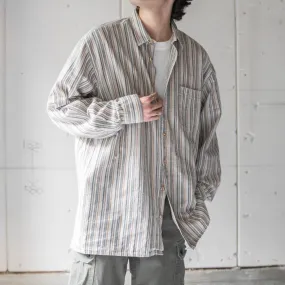 around 1990s brown × beige striped tyrolean shirts