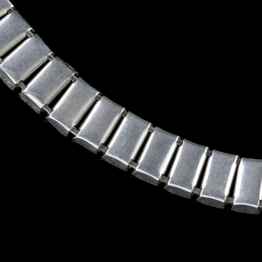 Art Deco Catamore Sterling Silver Paste Bracelet Circa 1920