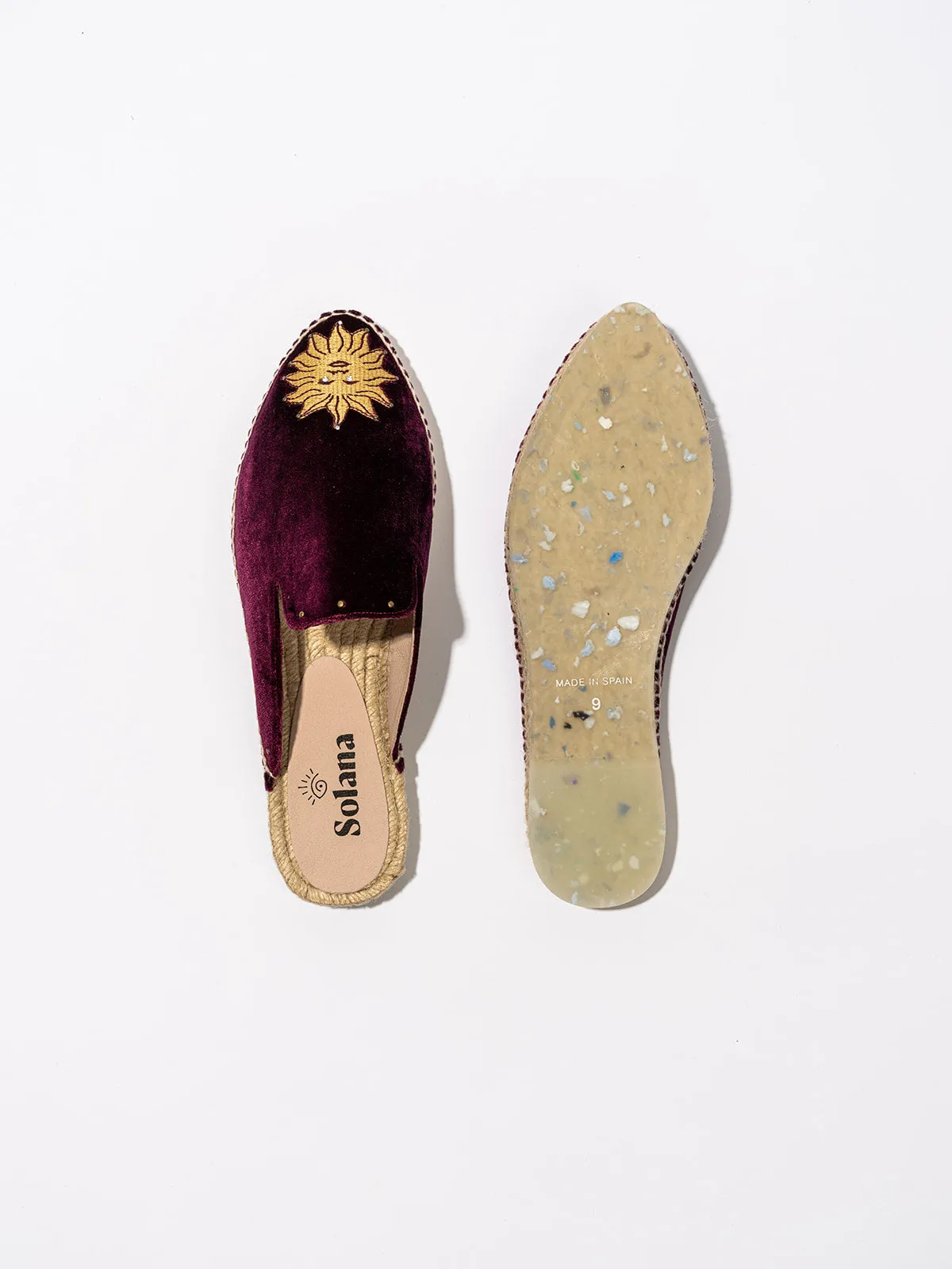 Artisanal Espadrille Mules - Burgundy