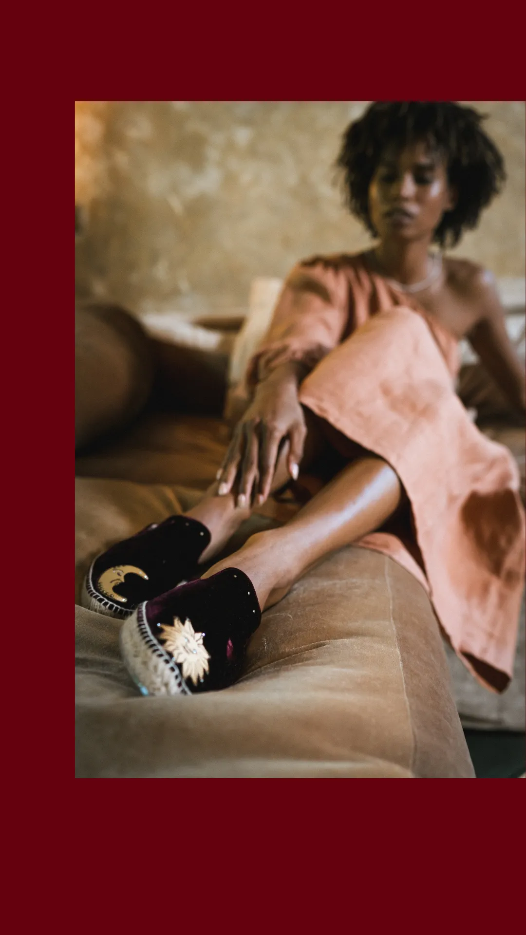 Artisanal Espadrille Mules - Burgundy