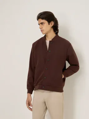 Ascot Dark Brown Faux-Suede Relaxed-Fit Jacket