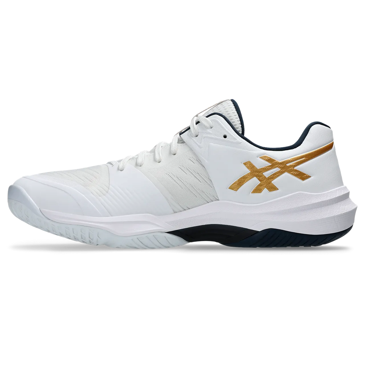 Asics Men's Sky Elite FF 3 Indoor Court Shoes White Pure Gold