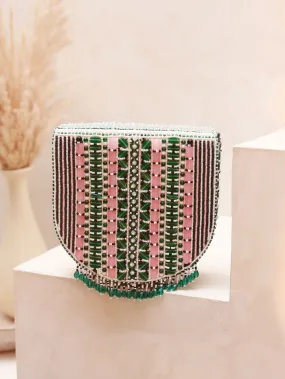 Asma Green Flap Over Bag with Handle
