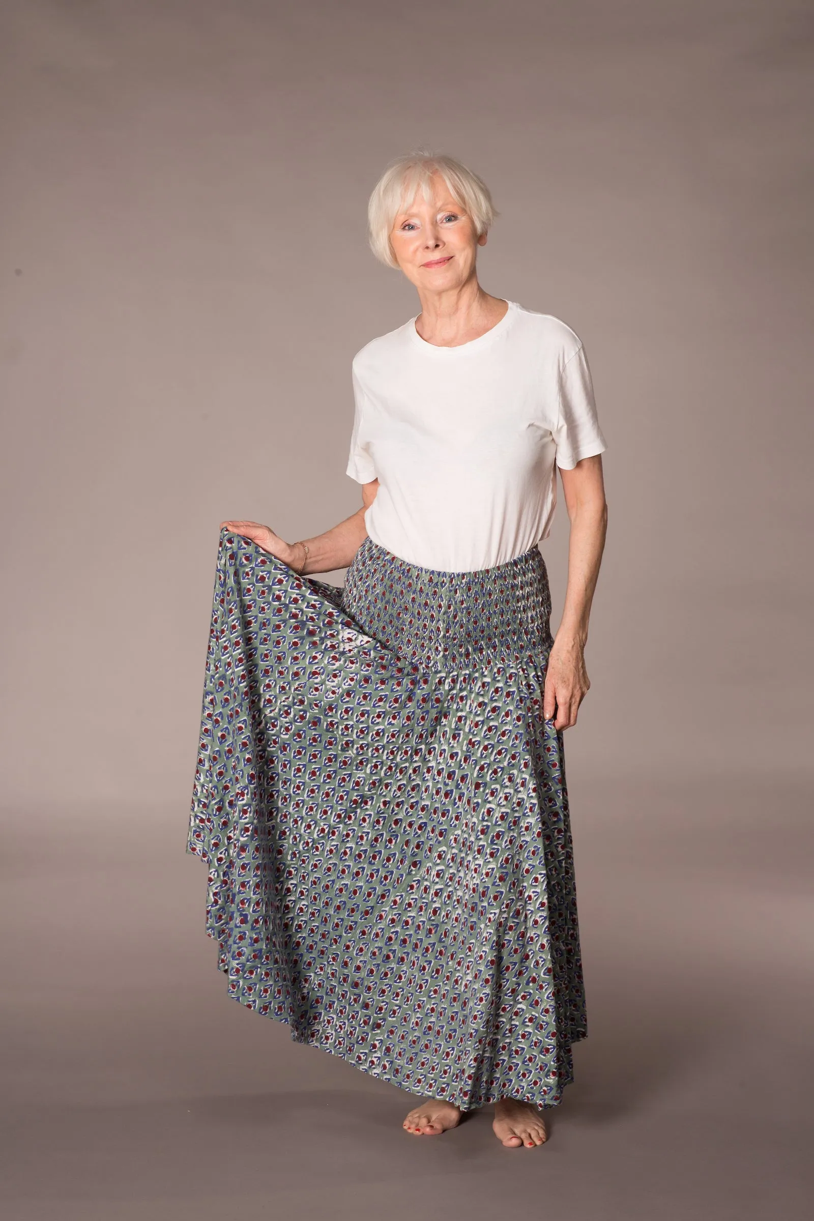 Asman Skirt Hand Block Printed Jersey - Special Offer
