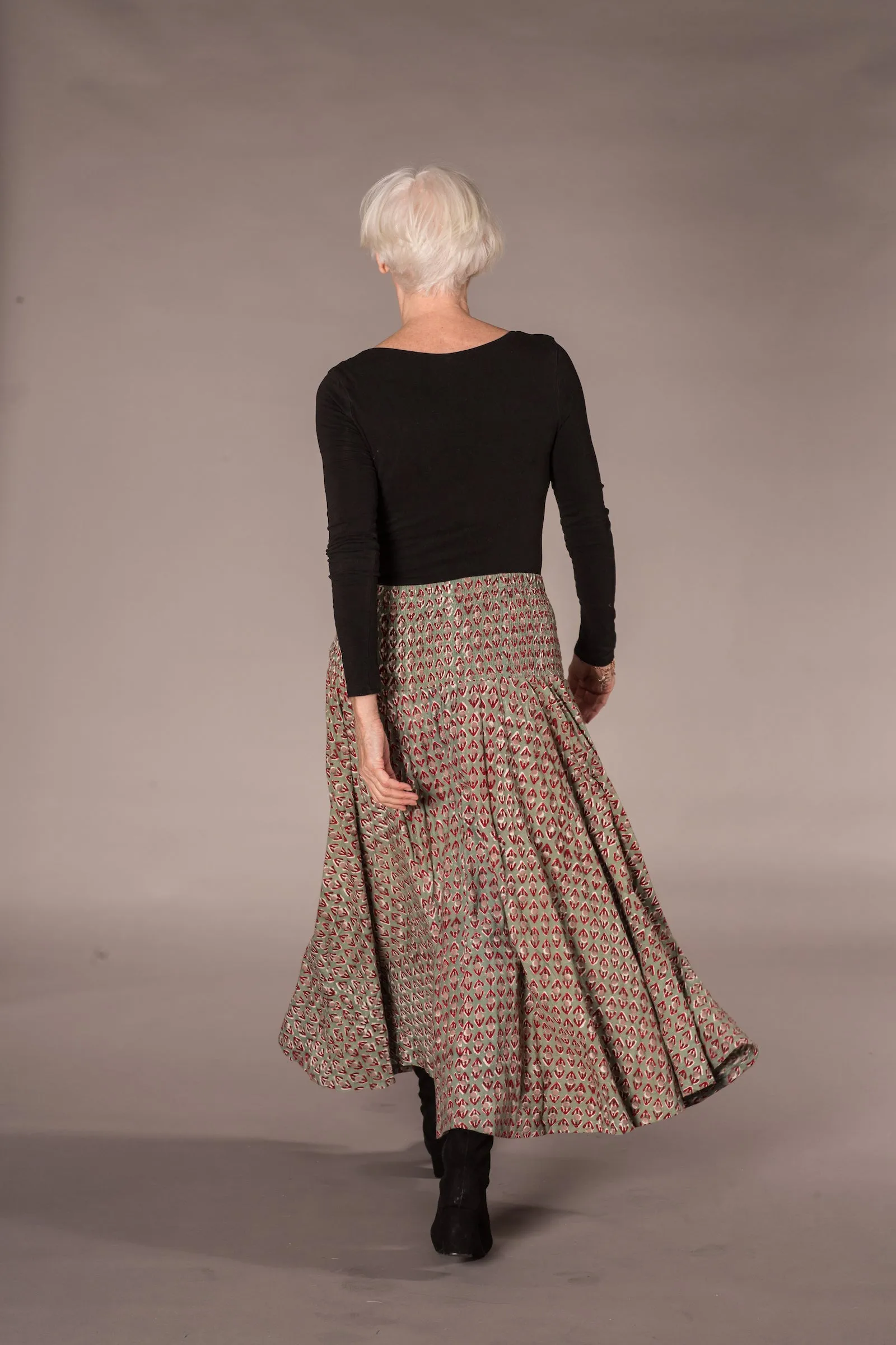 Asman Skirt Hand Block Printed Jersey - Special Offer