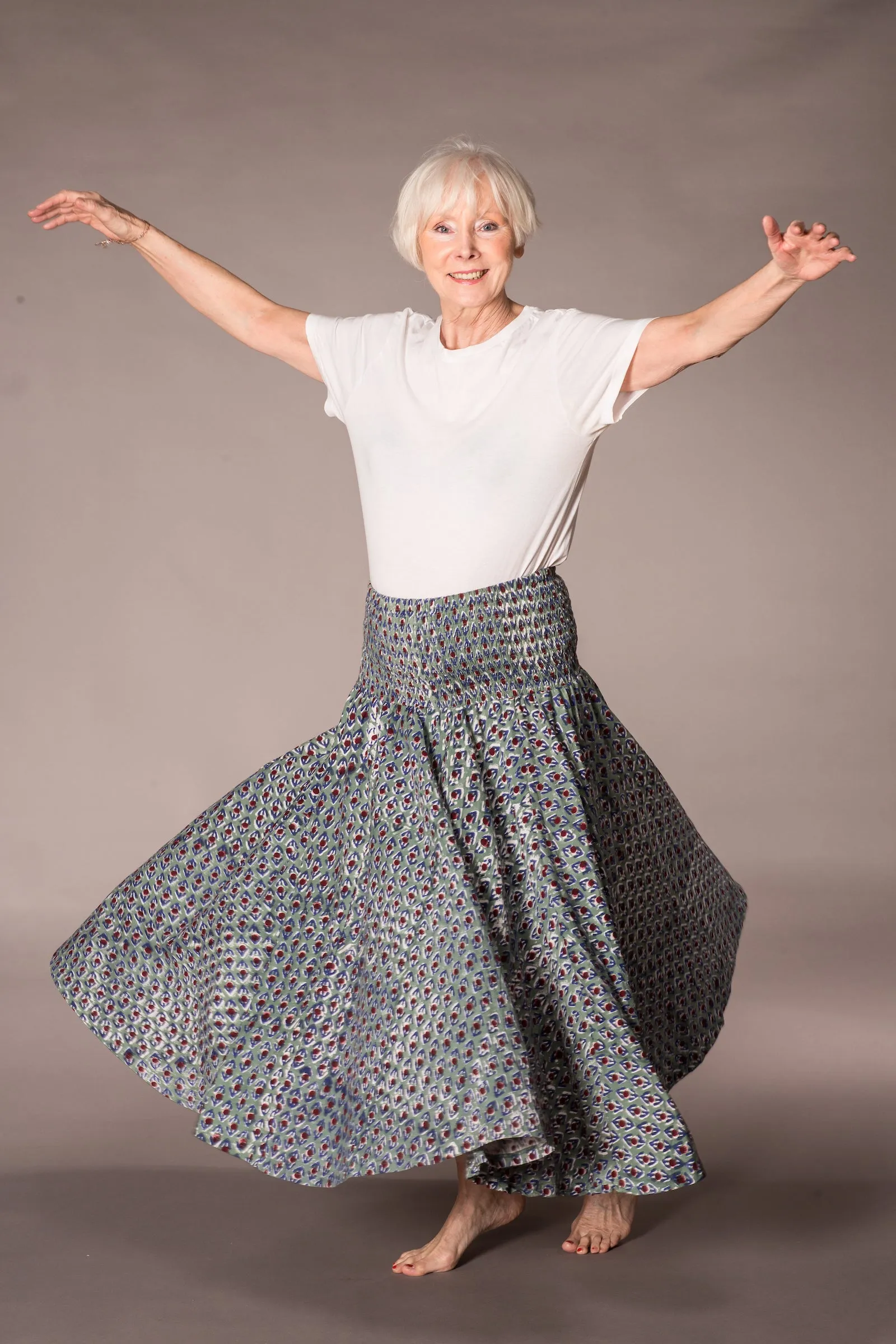 Asman Skirt Hand Block Printed Jersey - Special Offer