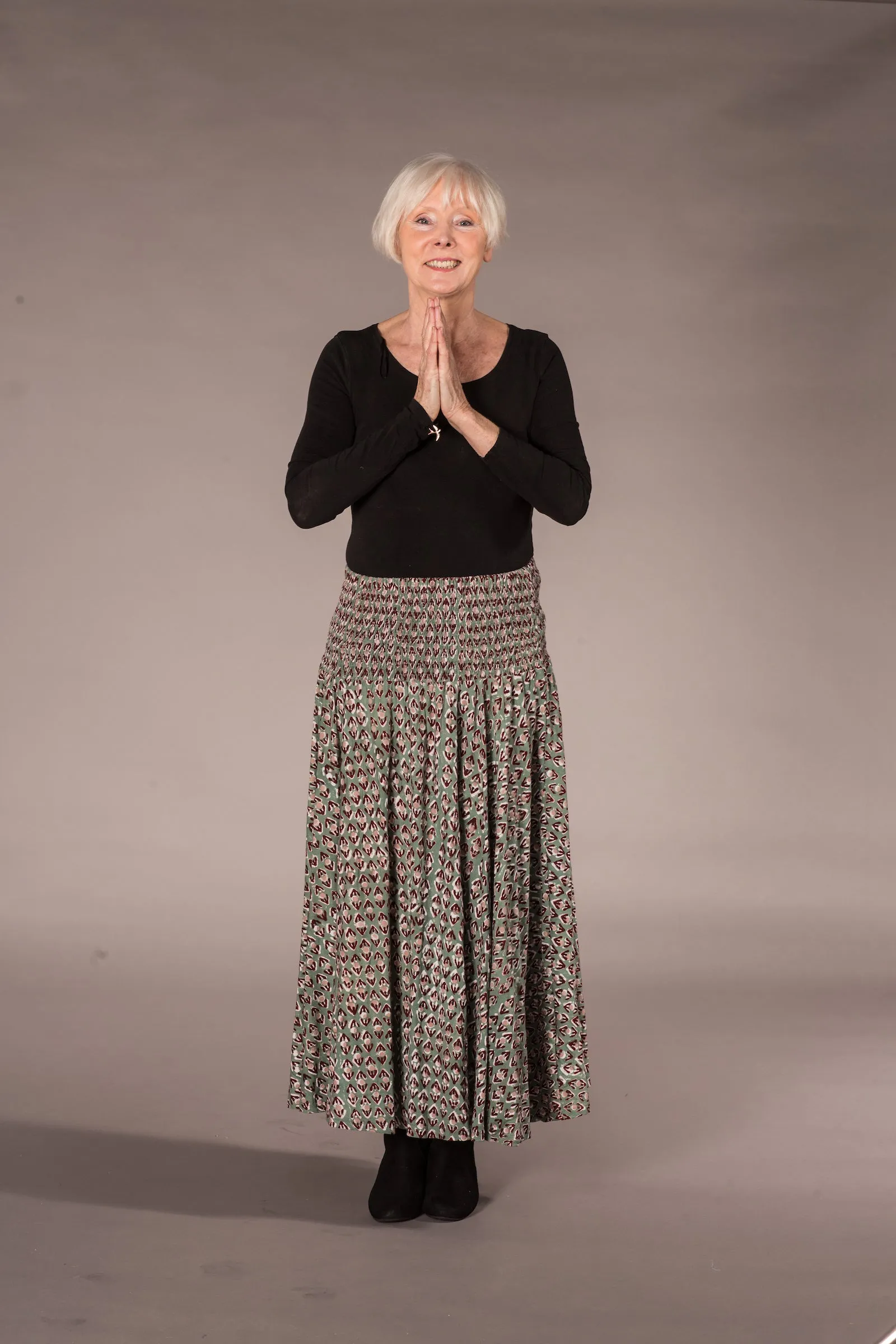 Asman Skirt Hand Block Printed Jersey - Special Offer