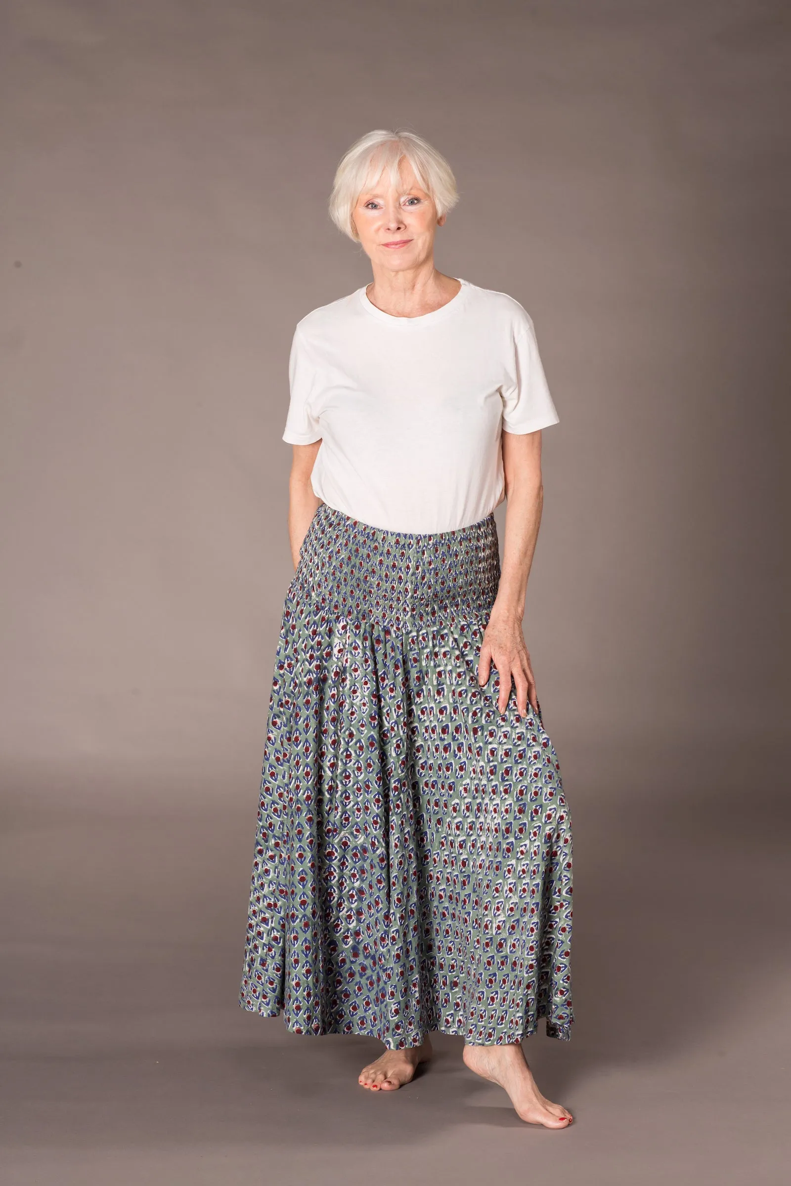 Asman Skirt Hand Block Printed Jersey - Special Offer