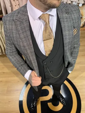 Aspinall - Charcoal Grey/Beige 3 Piece Suit