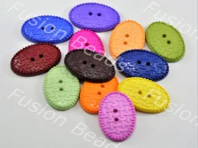 Assorted Pack Of Mesh Design Oval Polyster Buttons