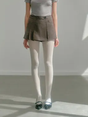 Asymmetric Pleated Mini Culottes Skirt