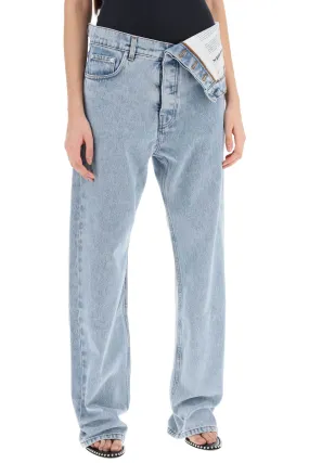 asymmetric waist jeans with seven