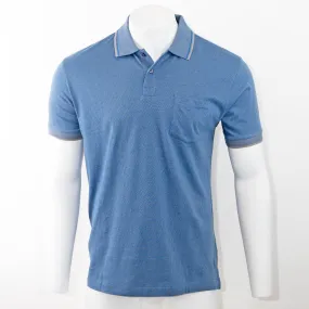 Austin Reed Men Cotton Light Blue Polo Shirts Short Sleeve Casual Jersey Tops