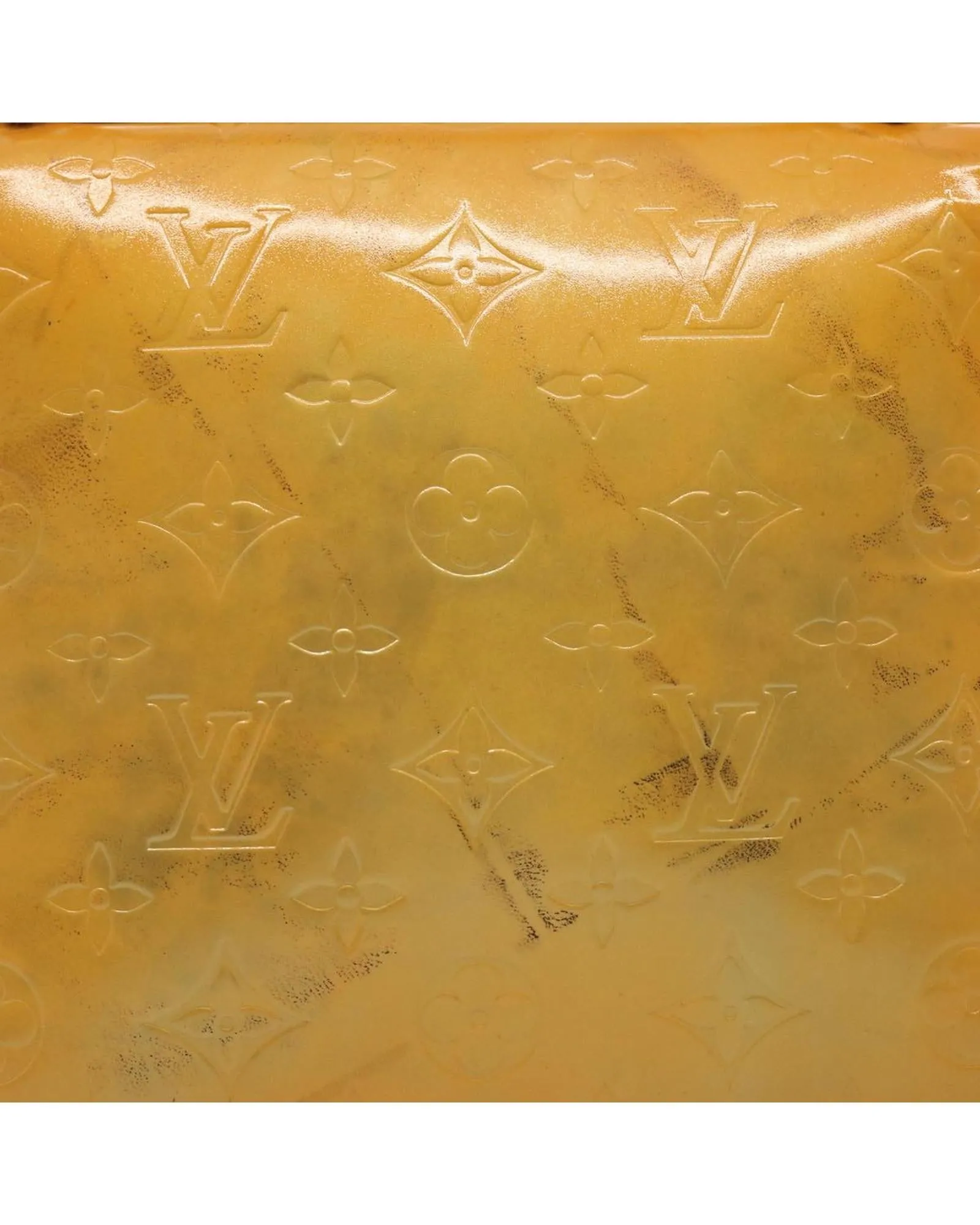 Authentic Louis Vuitton Lockit Handbag Yellow Monogram Empreinte Leather