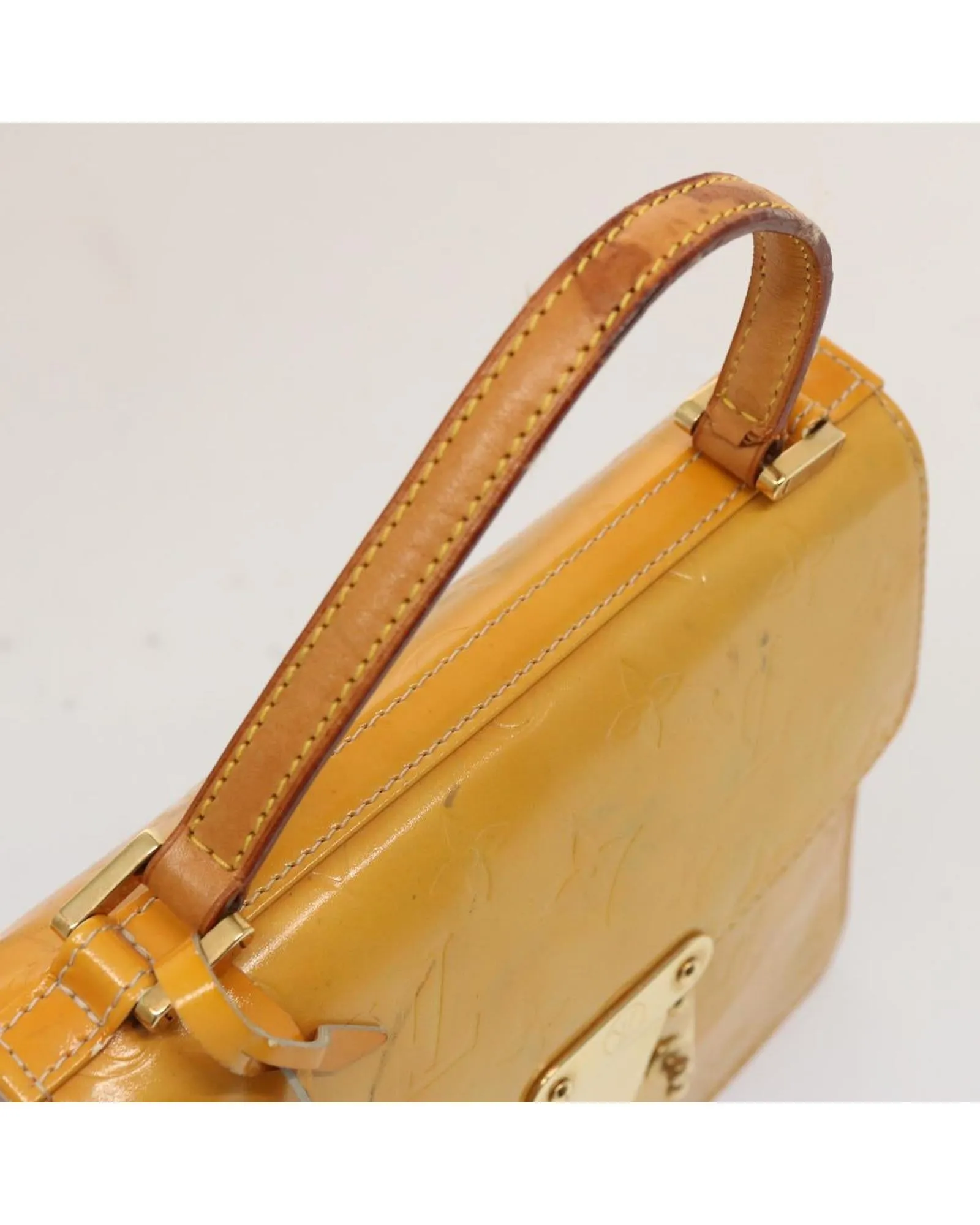 Authentic Louis Vuitton Lockit Handbag Yellow Monogram Empreinte Leather