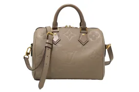 Authentic Louis Vuitton Turtledove Empreinte Leather Speedy 25 Bandouliere Crossbody Bag