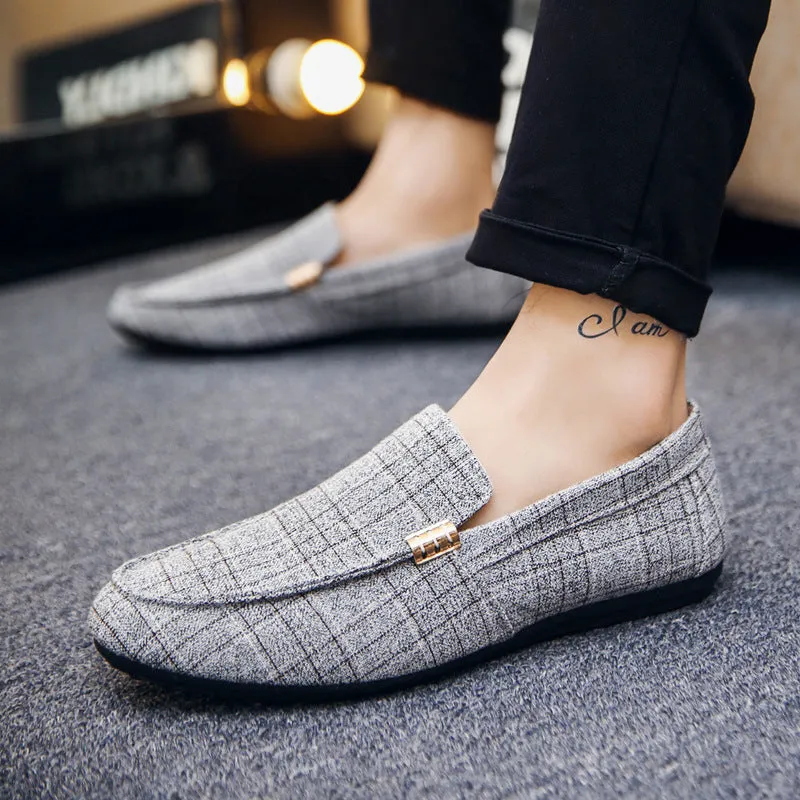 Autumn casual shoes trendy shoes cloth shoes Doudou shoes men's lazy shoes breathable one pedal men's shoes foreign trade large size 384546