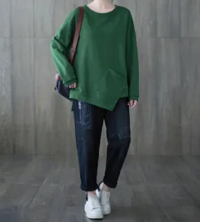 Autumn Loose Spring Casual Women Cotton Tops WG961707