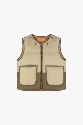 Aviator Down Vest - Sand / Burnt Orange