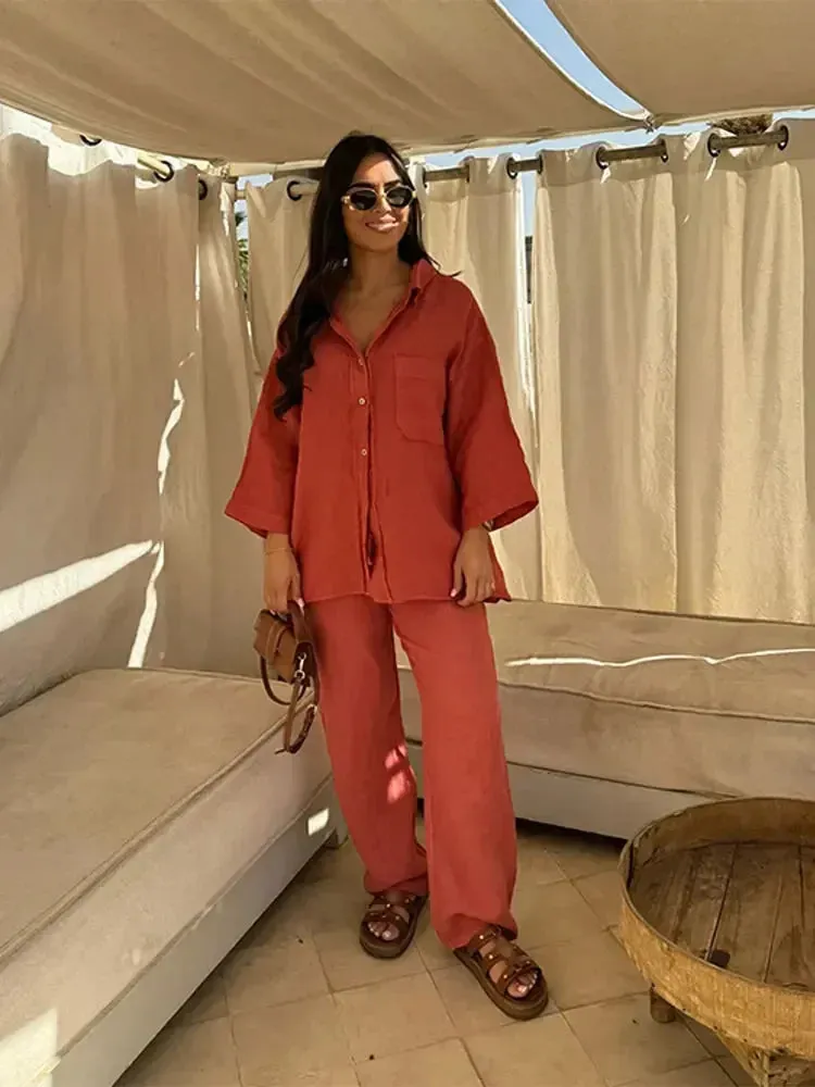 Aysha - Cotton linen two piece set