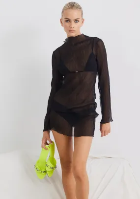 AZUR SHEER DRESS BLACK