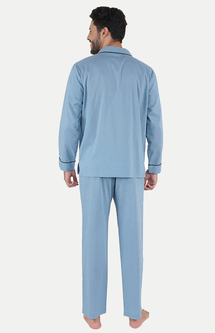 Azure Bliss Blue | Lounge Wear Set | 100% Cotton