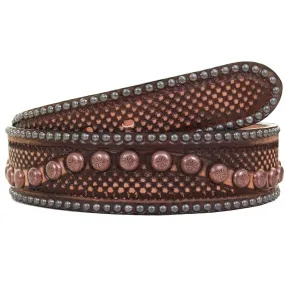 B1031 - Brown Vintage Studded Belt