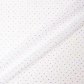 Baby Blue Spotted White Cotton Voile