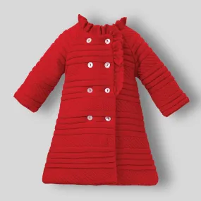 Baby Girl Knitted Coat - Red - Sarah Louise 008154